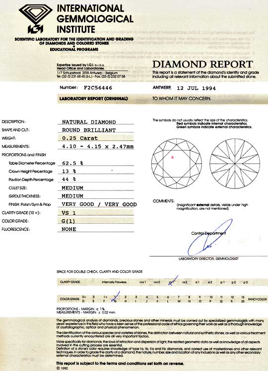 Foto 9 - Diamant 0,25ct Brillant IGI Top Wesselton VS1 sehr gut, D6052