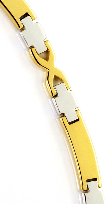 Foto 3 - Gold-Collier aus Weißgold und Gelbgold Fantasie Muster, K2513