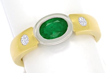 Foto 1 - Designring 0,80ct Spitzen Smaragd lupenreine Brillanten, Q1670