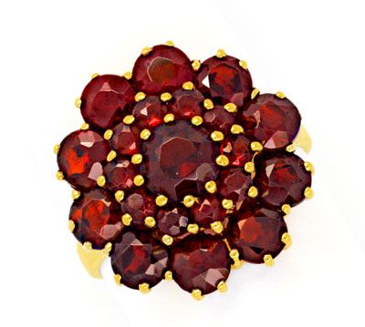 Foto 1 - Super Toller Gelbgold-Ring mit Vielen Spitzen Granaten, S0150