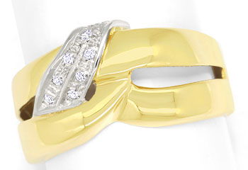 Foto 1 - Gold-Ring mit River Lupenreinen Diamanten in massiv 750, S9634
