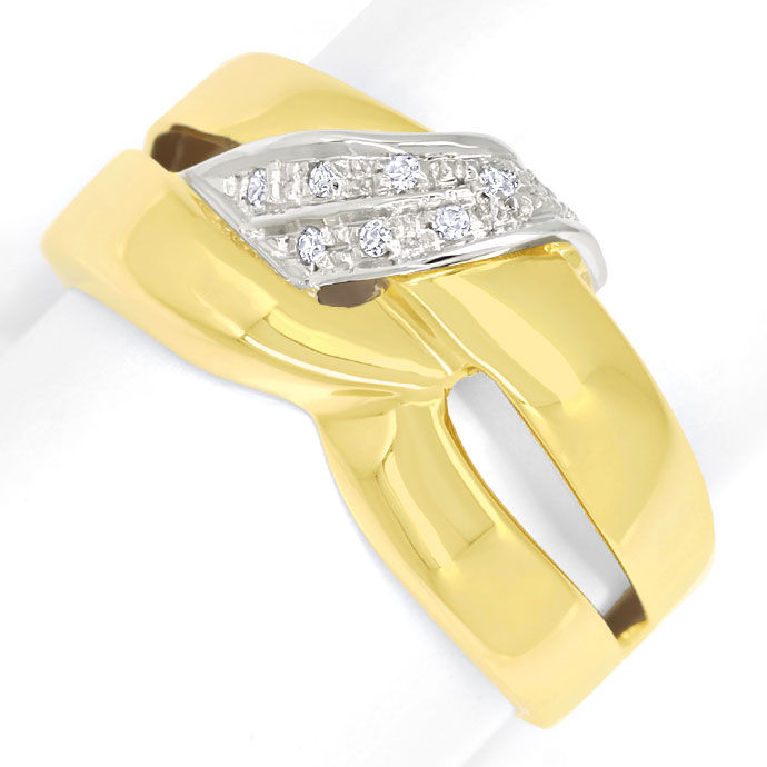 Foto 2 - Gold-Ring mit River Lupenreinen Diamanten in massiv 750, S9634