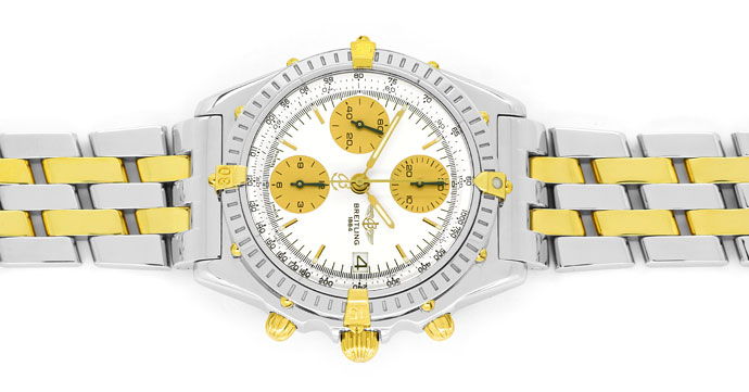Foto 1 - Breitling Chronomat Pilot Armband Stahl-Gold Herren Uhr, U2107